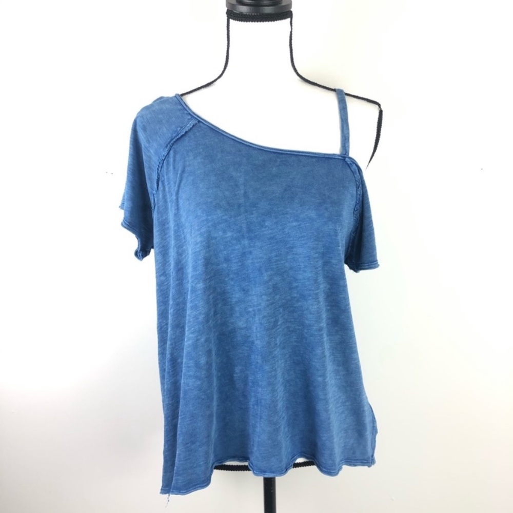 WE THE FREE off shoulder blue shirt XS EUC